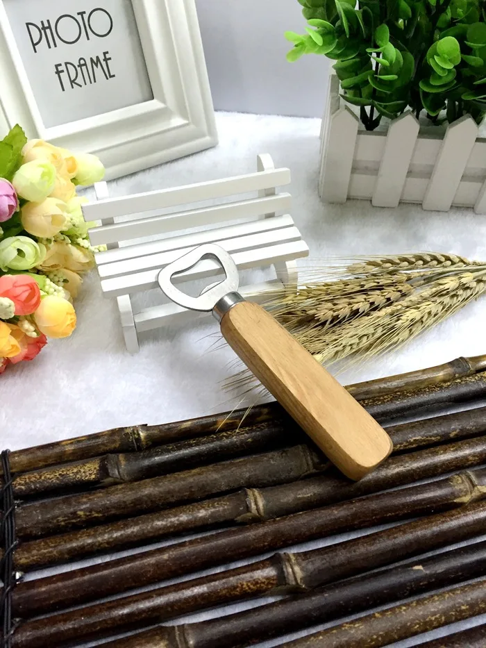 Free Shipping 200PCS/LOT New Style Wood Handle Handheld Bartender Bottle Opener Wedding Groomsmen Gift beer opener | Дом и сад