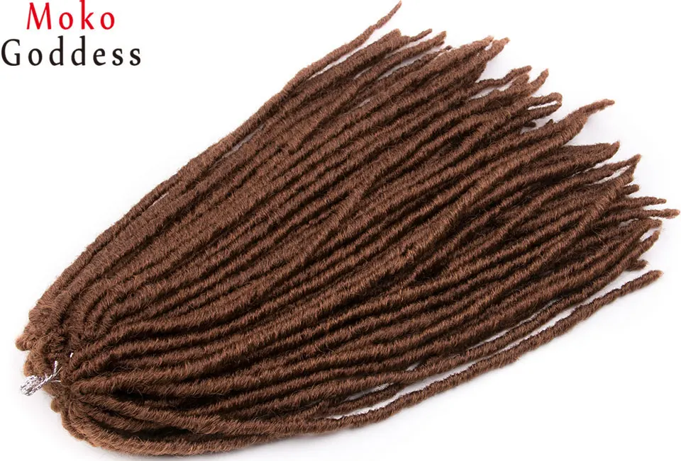 Mokogoddess, 18 дюймов, вязаные дреды, синтетические волосы для наращивания, богиня, искусственные локоны в стиле Crochet hair