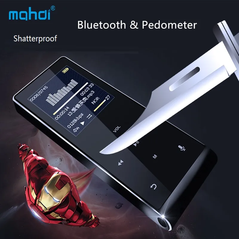 Бренд Mahdi сенсорный Bluetooth MP4 плеер Музыка 8 Гб MP4 с шагомером fm-радио многоязычный мини-музыкальный плеер с защитой от царапин