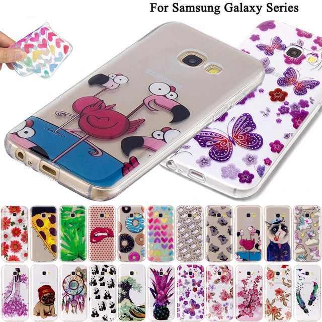 

Ultra-thin TPU Soft Back Case Transparent Silicon Anti-Shock Phone Cover For Samsung Galaxy A3 A5 2017 A520 S8 Plus J3 J5 J7 B99