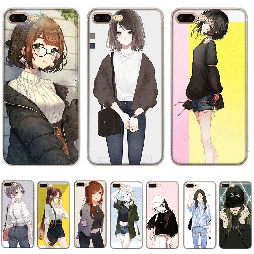 Чехол Desxz Comic Pretty Girl для iPhone 7 8 6 6s Plus 11 Pro X XR XS Max 5 5S SE |