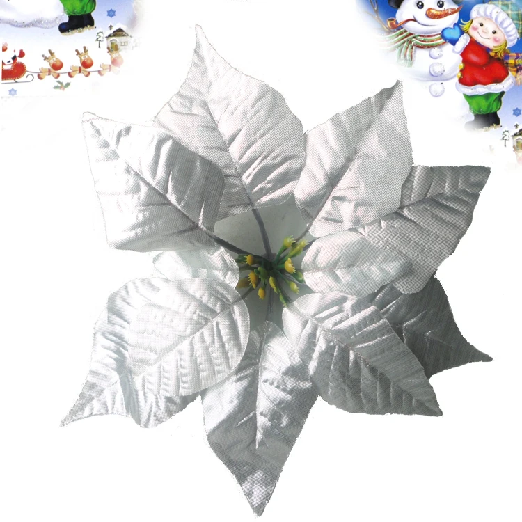 Common silver Christmas flower Christmas tree decorations Christmas
