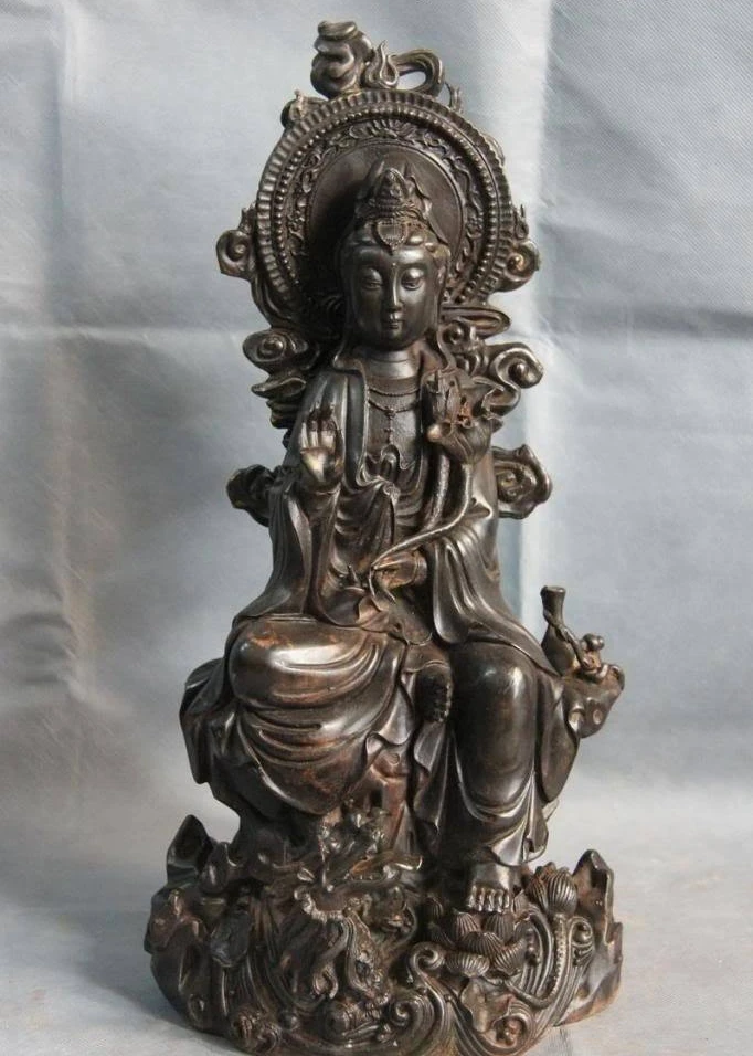 

Buddhism CoppER Bronze Ride Dragon lotus flower Guan yin Kwan-yin Boddhisattva