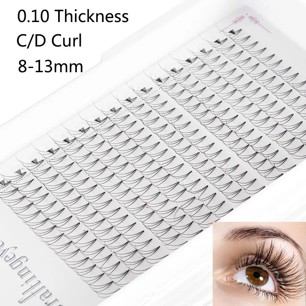 

240pcs/Box Premade 3D Volume Lash Fans 0.10 Thickness C D Curl Indicidual Eyelash Handmade Semi Permanent Lashes Extensions