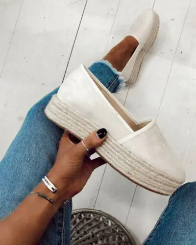 

SHUJIN Espadrilles Women Flats Shoes Slip On Casual Ladies Shoes thick bottom Lazy Loafers Female Espadrilles 2019