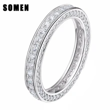 Genuine 925 Sterling Silver Rings Cubic Zirconia Engagement Wedding Band For Women Lady Fashion Jewelry Genuine 925 Sterling Silver Rings Cubic Zirconia Engagement Wedding Band For Women Lady Fashion Jewelry
