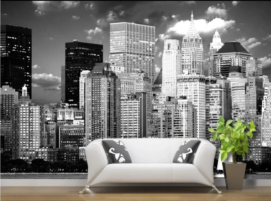 modern living room wallpapers Metropolis background high rise New York black and white art photography background wall modern living room wallpapers Metropolis background high rise New York black and white art photography background wall