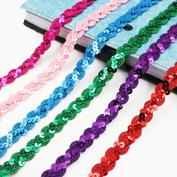 

5yardswave Sequins Environment-friendly PET Beads with Garment Accessories DIY Show Garment Sequins Ribbon