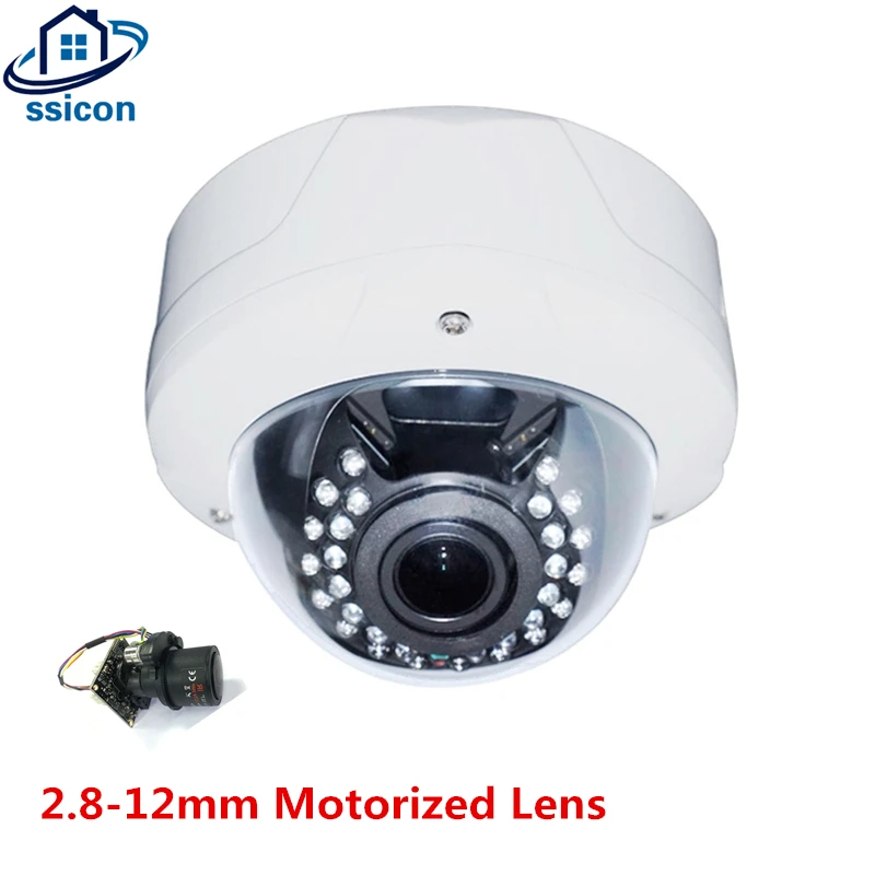 SSICON 2.8 12mm Motorized Lens 4X Auto Zoom Dome AHD Camera 30Pcs IR Leds 1080P Auto Varifocal