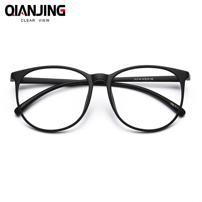 

QIANJING Plastic Titanium TR90 men eyewear frames retro optical clear designer brand myopia Eyeglasses frame myopic lens women