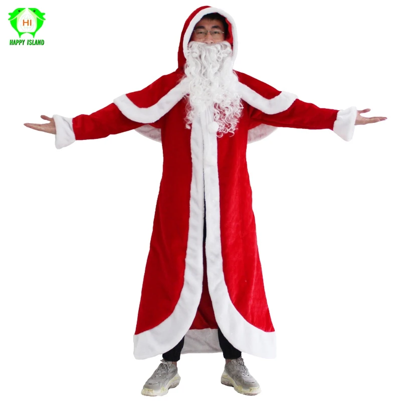 

Russian Santa Claus Old Man Frost Costumes Adult Christmas Grandfather Frost Cosplay Costume Men Xmas New Year Party Cloak