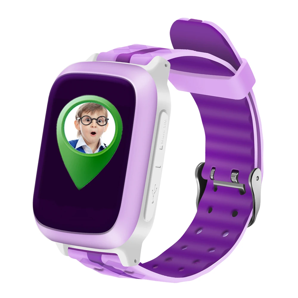 Новые смарт-часы DS18 Детские gps Wi-Fi телефон детские наручные часы локатор трекер SOS Вызов SMS монитор Поддержка sim-карты умные часы - Цвет: Фиолетовый