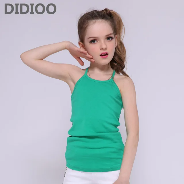 Girls Tank Tops Candy Color Cotton Vests For Girls Children Clothing