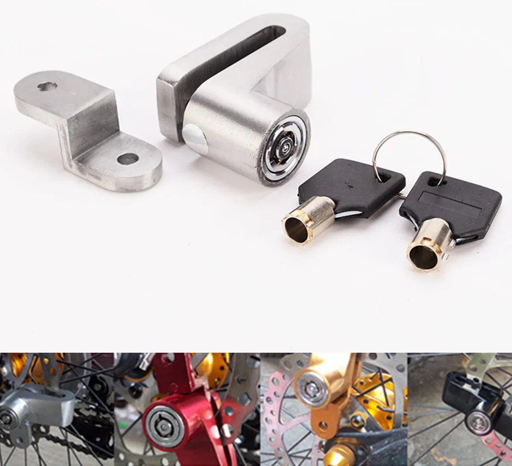Mini Bicycle Disc Brake Lock with Two Keys Portable Anti theft Disc