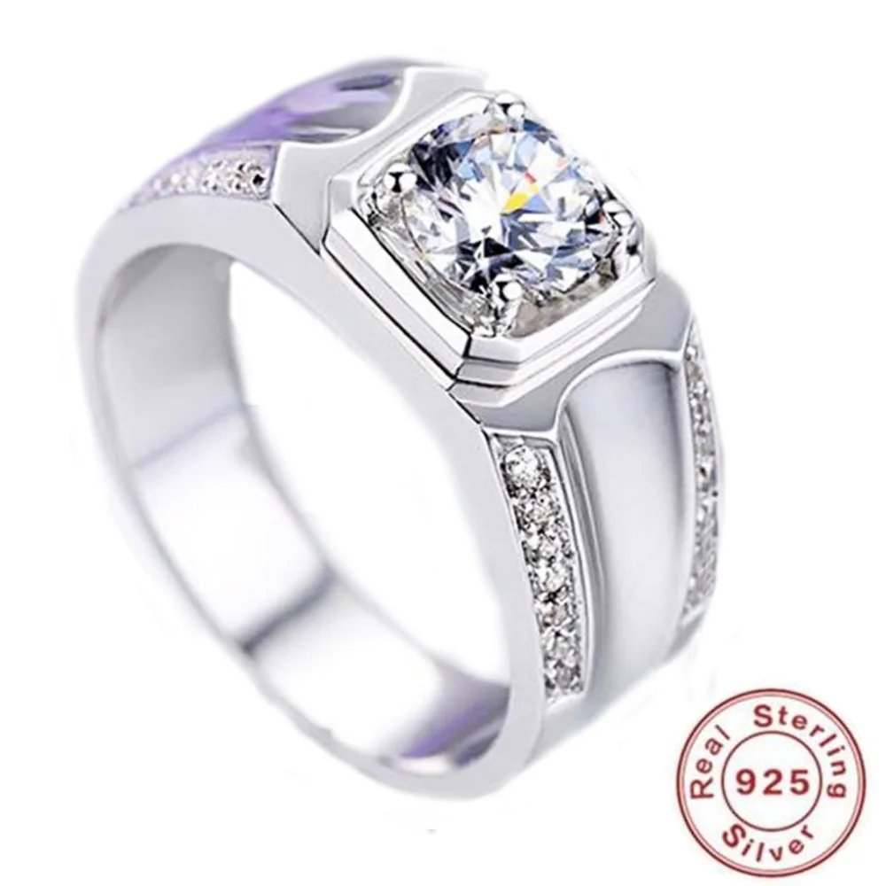 2019 YKNRBPH S925 Sterling Silver Open Diamond Ring Men's Luxury Weddings Ring Jewelry Gift