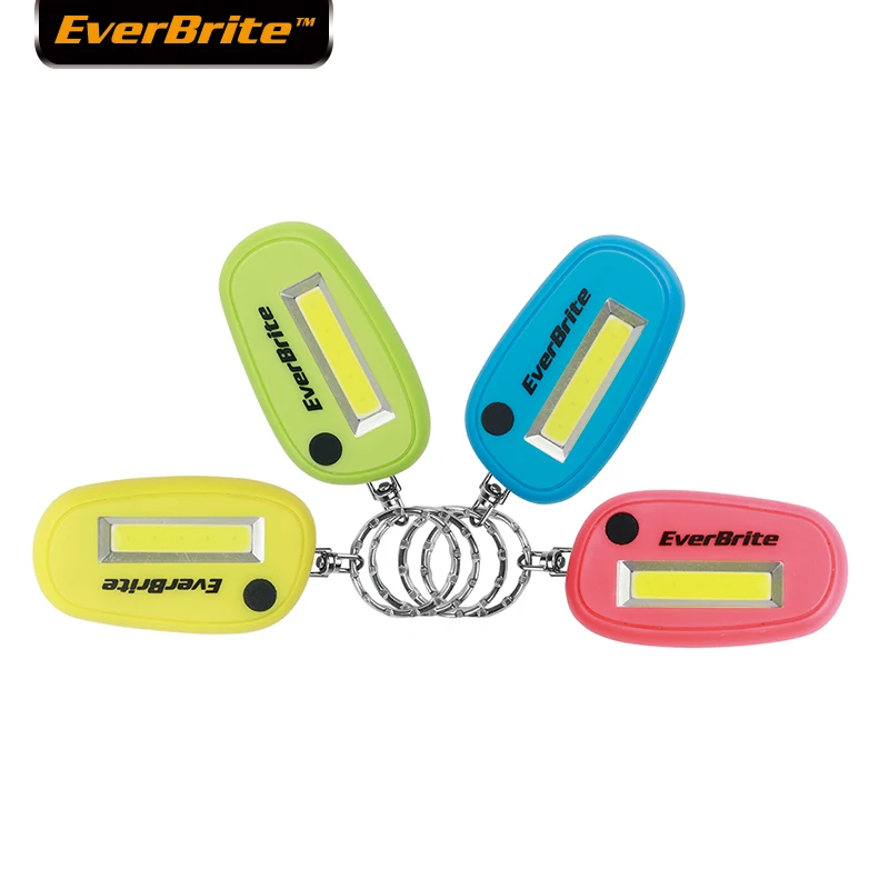 

EverBrite 4-pack LED Keychain Flashlight set 3-mode Mini Ultra Bright Key Ring Light Torch Batteries Included Assorted Colors