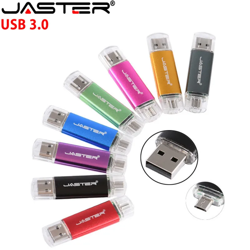 Новинка, JASTER, OTG USB флеш-накопитель, высокоскоростной флеш-накопитель, 128 ГБ, 64 ГБ, 2 в 1, микро Usb флешка, 3,0, 32 ГБ, 16 ГБ, 8 ГБ, флеш-накопитель, флешка