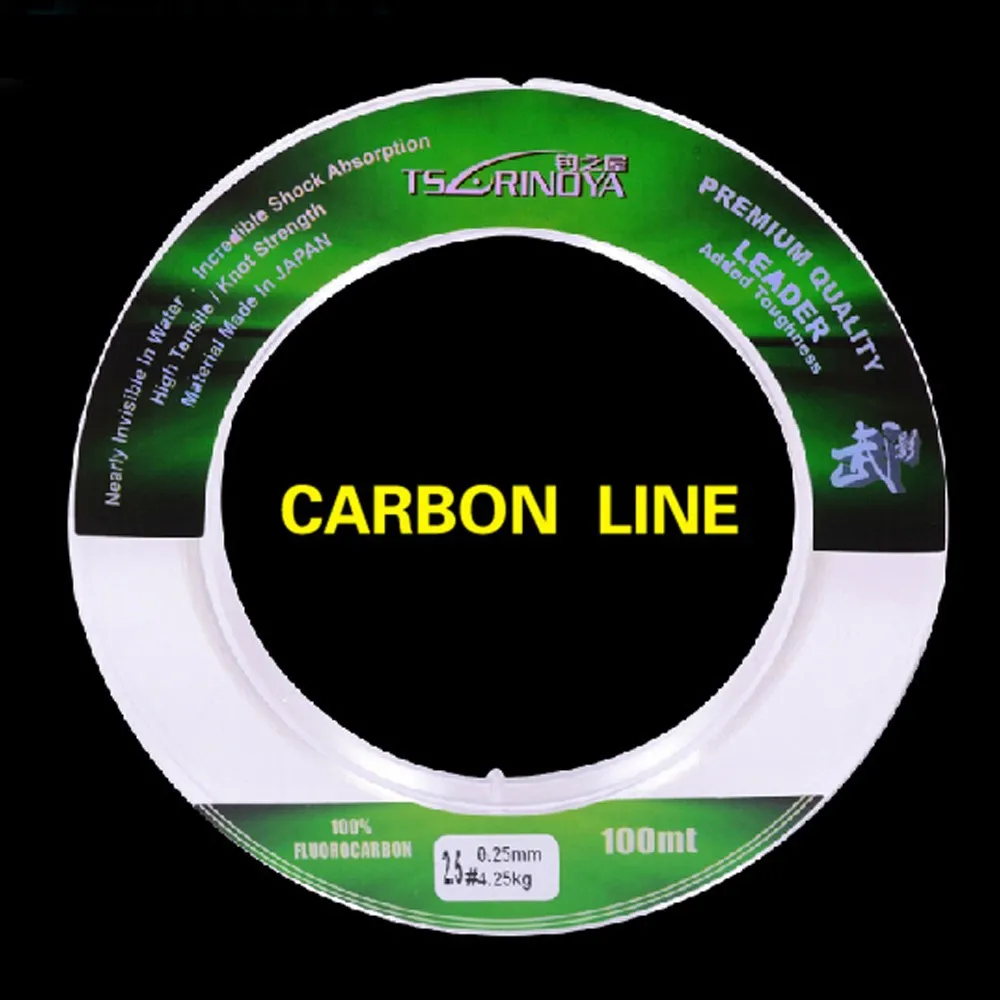 TSURINOYA 100 м Фтороуглерод лески 1,0 #1,5 #3,0 # очень сильный бренд основной линии ясно Linha Де pesca Япония лески