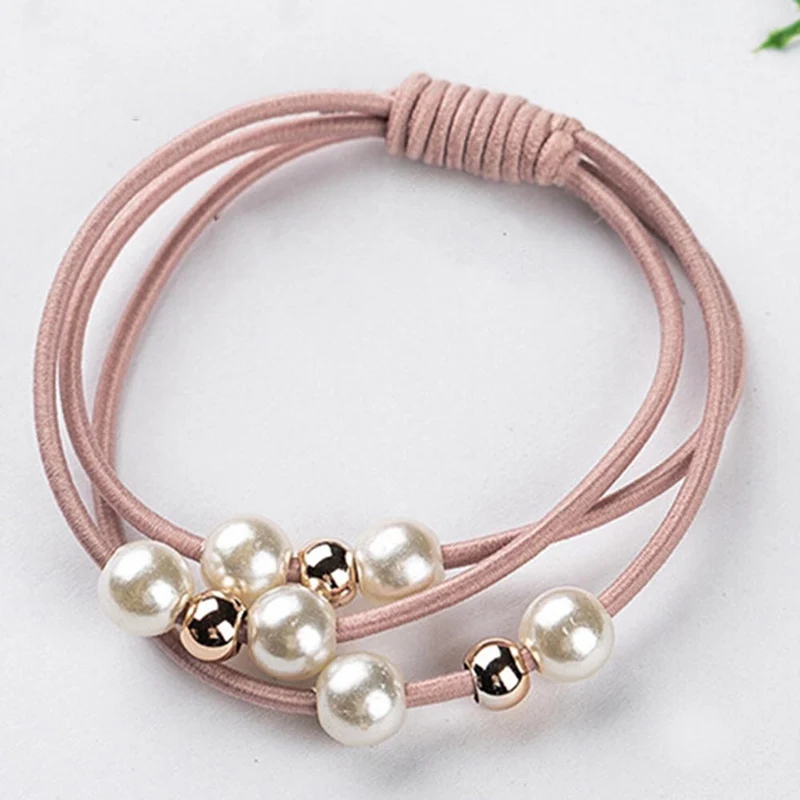 

New Hair Accessories Pearl Elastic Rubber Bands Headwear Girl Elastic Hair Band Ponytail Holder Scrunchy Rope