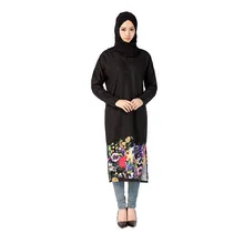 Women Long Sleeve Dress Arab Jilbab Abaya Dresses Muslim Costume Dress Women Flowers Printed Dress World Apparel Style Islam