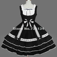 И лето горячая распродажа без рукавов черно-белое платье Лолита
