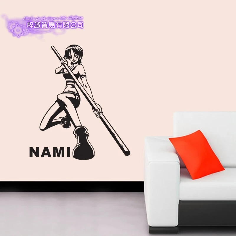 DCTAL ONE PIECE Nami Decal Japanese Cartoon Wall Sticker Vinyl Decal Decor Home Decorative Decoration