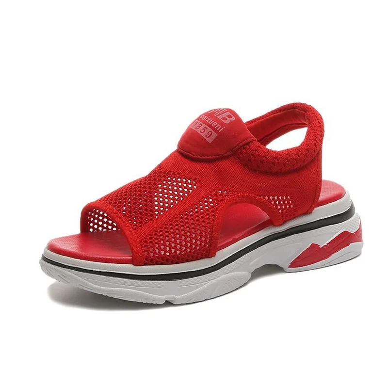 

2019 Summer Women Sandals Wedge Breathable Mesh Shoes Female Peep Toe Non-slip sports sandals Ladies beach shoes