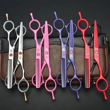 2 шт. 5,5 ''Япония 440C фиолетовый дракон Профессиональные человеческие ножницы для волос Парикмахерские ножницы для резки филировочные ножницы Z1013