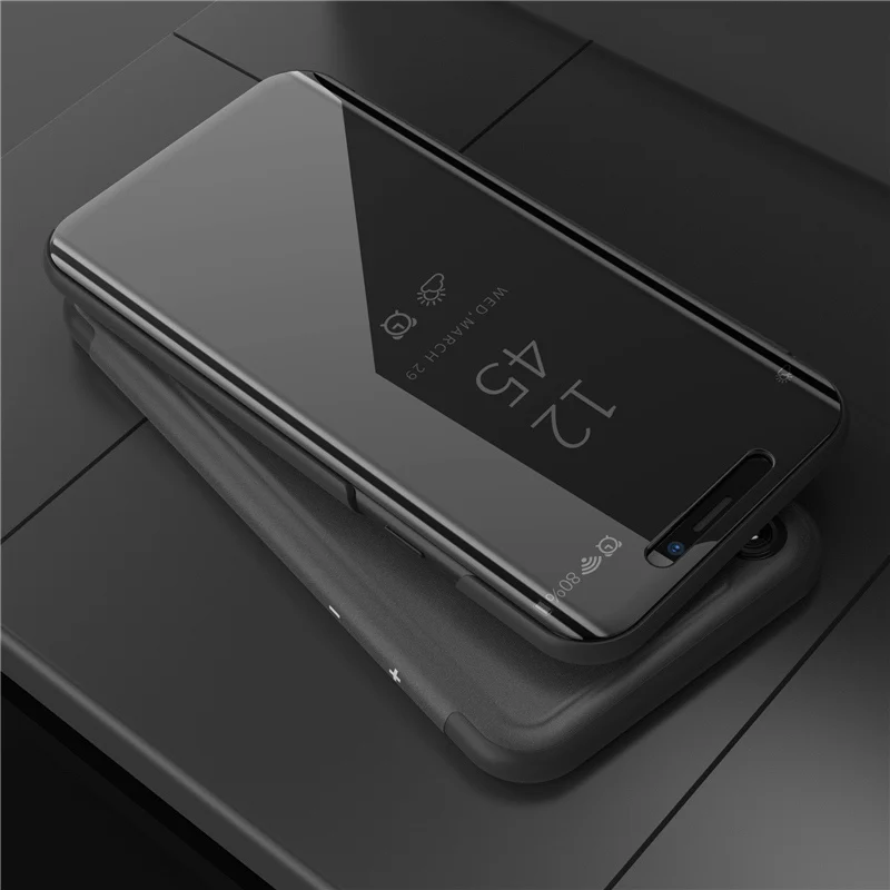 

Mirror Flip Case For Oneplus 6 1+6 Luxury Clear View PU Leather Cover For One plus 6 Smart View Case for Oneplus6 Case