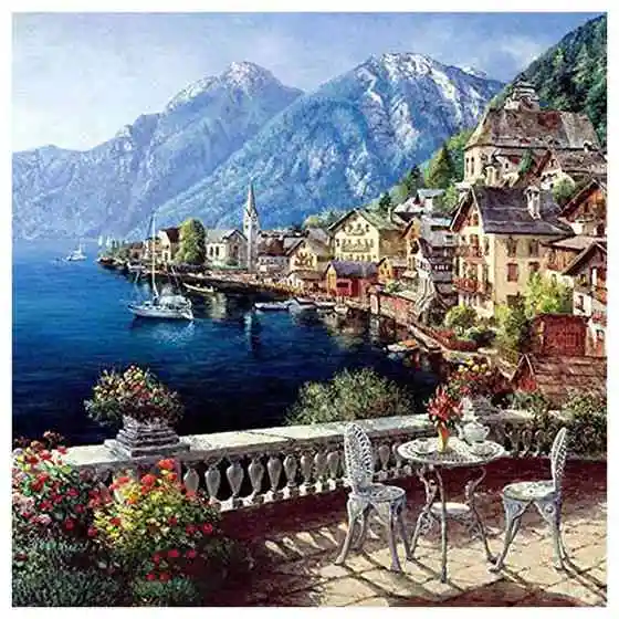 

DIY Oil Painting Paint By Number Kit Image Drawing On Canvas By Hand Coloring Arts Crafts & Sewing NEW Ocean
