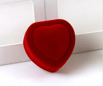 

300pcs/lot Ring Earring Gift Boxes Storage Red Jewelry Box Heart Shape Lid Open Mini Cute Carrying Foldable Case 4.8*4.8*3.5