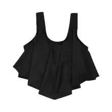 Sexy feminino trajes de banho topo babados cintura alta biquíni conjunto preto brasileiro parte inferior bikini topos para as mulheres topo de colheita biquinis