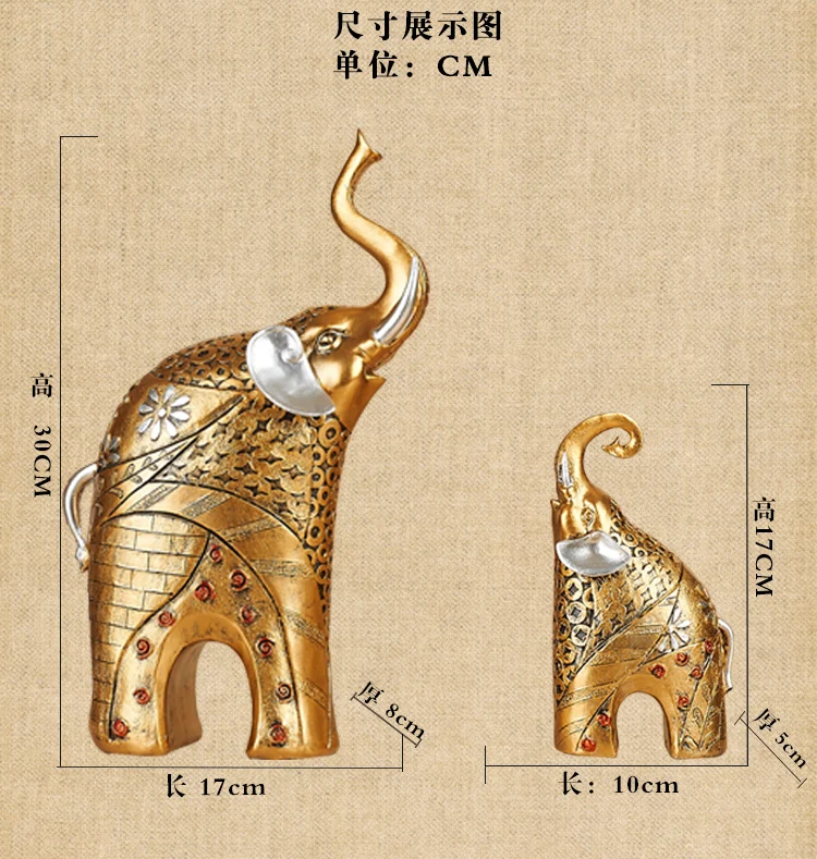 2 шт. роскошный Европейский Слоник гостиной, ТВ шкаф олень статуи, ручные изделия домашнего интерьера украшением рабочего стола искусства