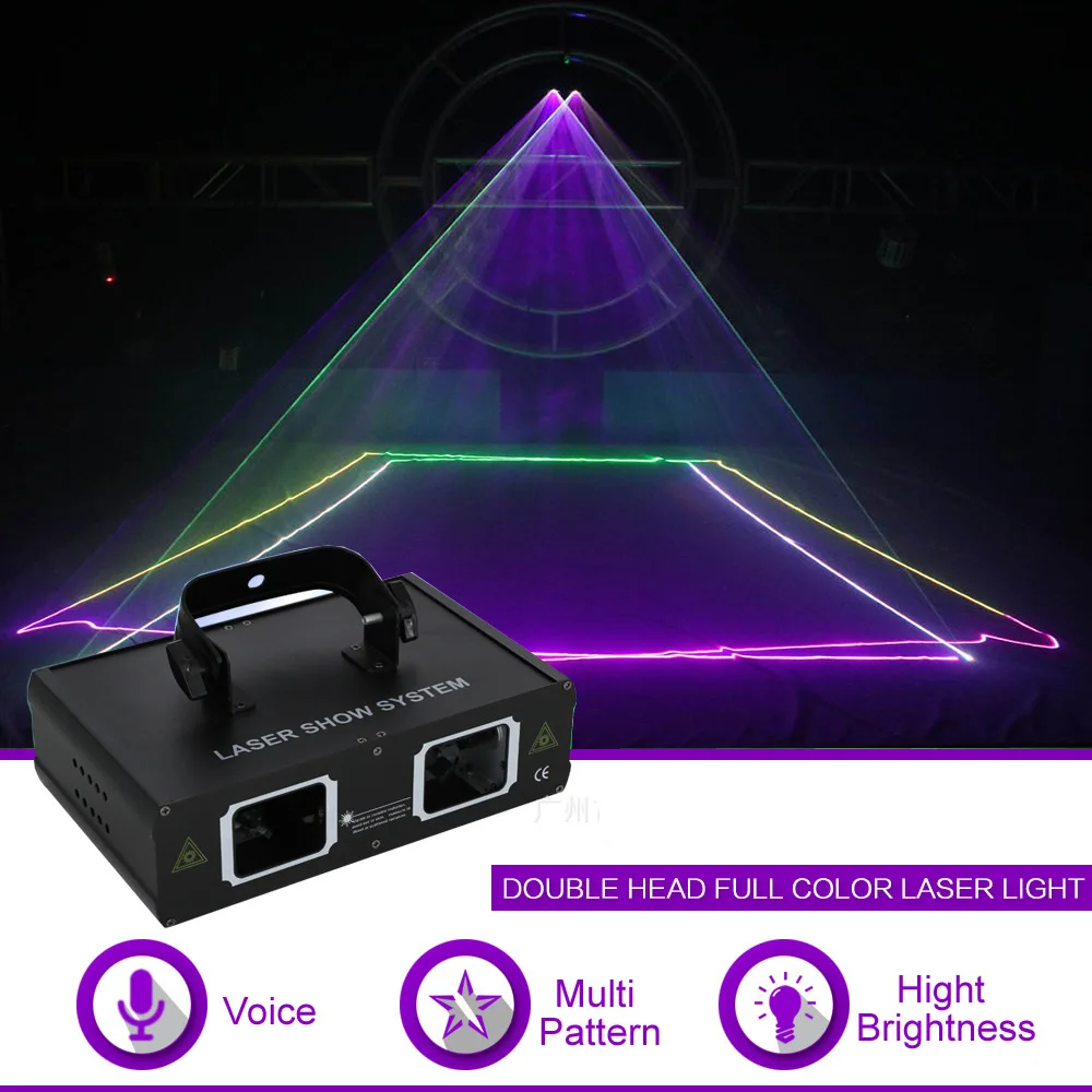 Sharelife 2 объектива RGB полноцветный DMX луч сетевой лазерный светильник для дома Gig