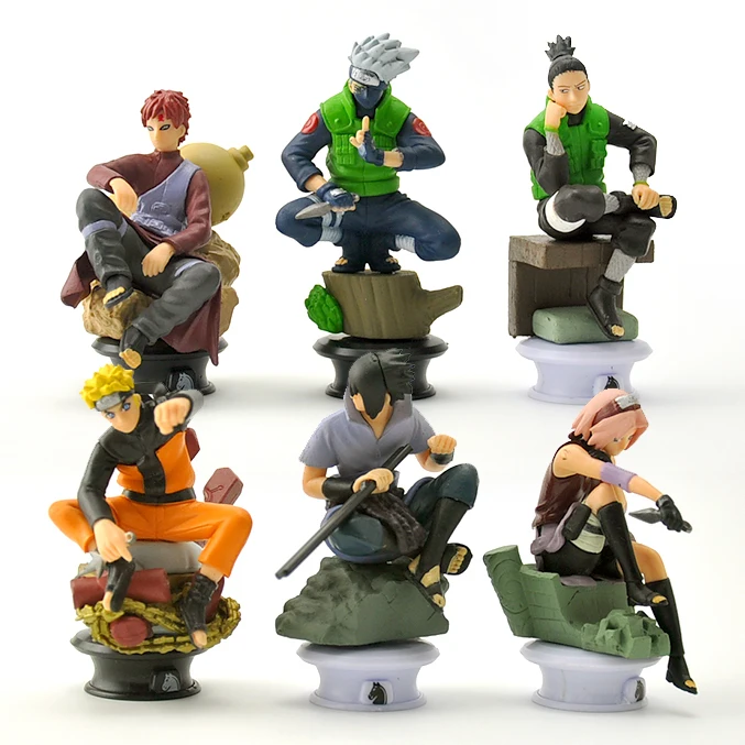 6 pz/lotto 9.5 cm Naruto Scacchi Action Figure Giocattoli Nuovo Sasuke Shippuden Hinata Madara Kakashi Modello Giocattolo | Игрушки и
