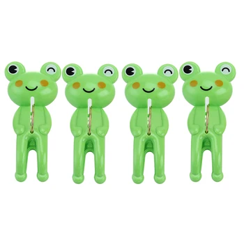 

4 Pcs Big Clips Frog Shaped Bright Color Cartoon Coat Clips Cloth Clips Quilt Clamps for Laundry House Home Beach