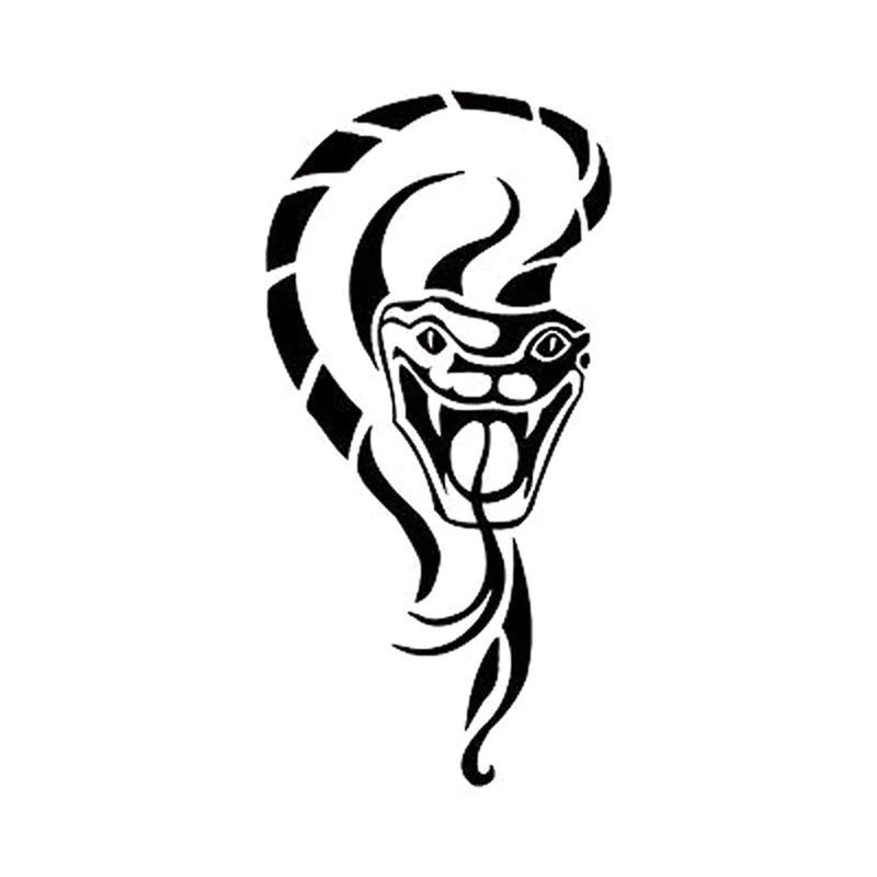 8cm*16.3cm Animal Snake Fashion Car styling Black/Silver Vinyl Decals