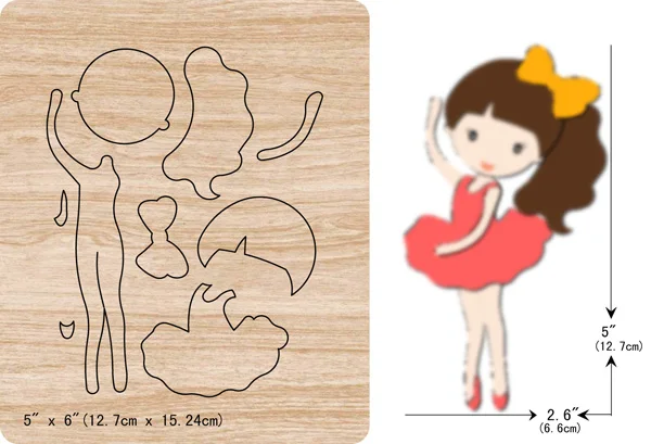 

New girl wooden dies cutting dies for scrapbooking Multiple sizes V-4424