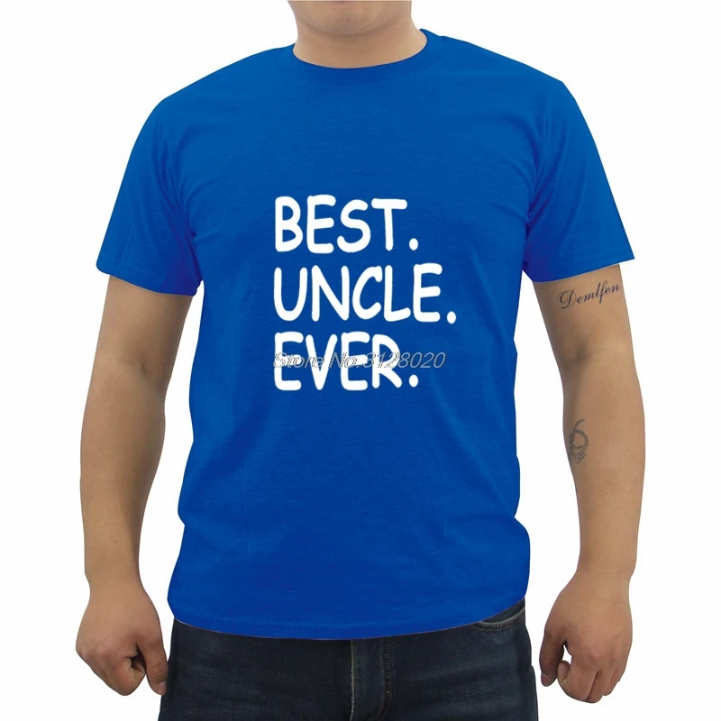 Лучший дядя никогда футболка дядя подарок летняя Повседневное хлопок короткий рукав с О-образным вырезом футболка классная Футболки-топы Фитнес в уличном стиле - Цвет: blue