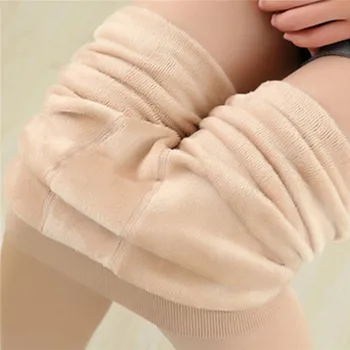 

New Winter Solid Thick Warm Fleece Lined Tights Women Thermal Stretchy Women Pants Solid Tights Hot Sale