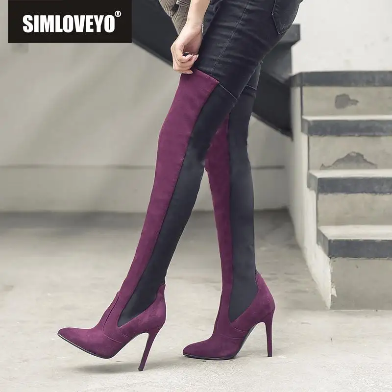 knee high boots thin heel