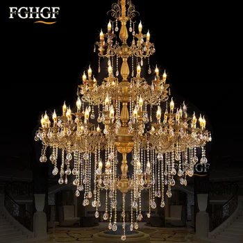 

Modern Crystal Chandelier Light Luxury Lustre Crystal Chandeliers Lighting Fixtures Bronze Color Lamp Hotel villa project lights
