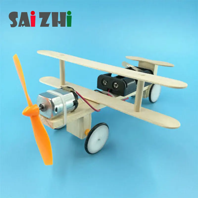 

Saizhi Model Toy Diy Electric Motor Toy Taxiing Aircraft Developing Intelligent STEM Toy Science Toy Birthday Gift SZ3201