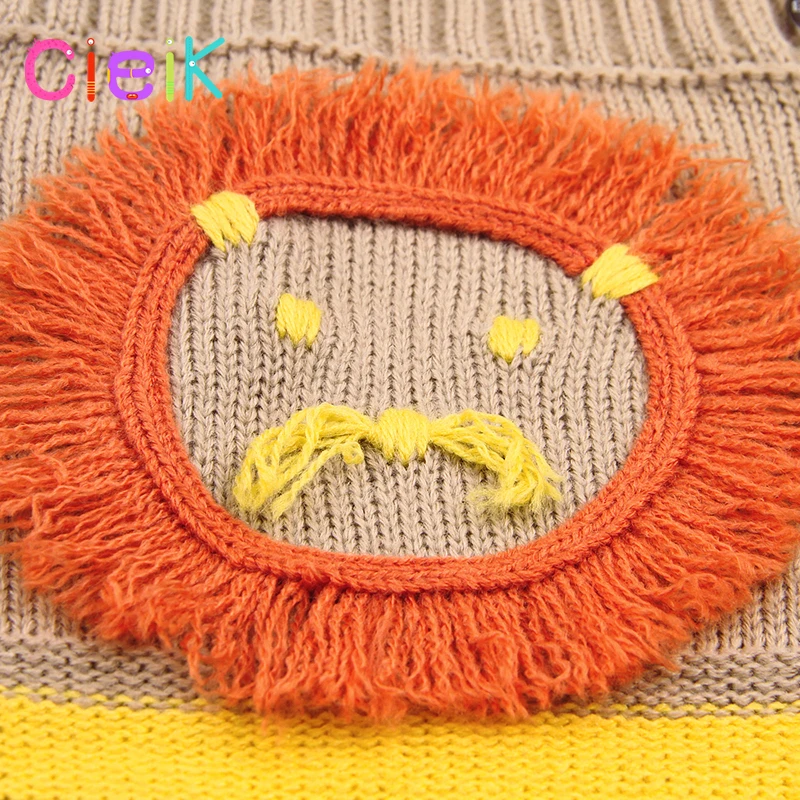 CieiK 2018 New Children Knitting Pattern Vest Lion Baby Rompers Boys Girls Toddler Costume Coveralls Newborn Jumpsuit Clothing   (9)