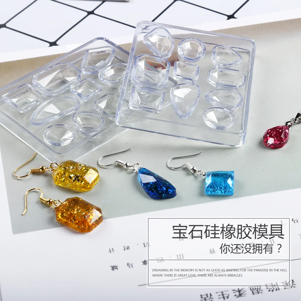 Transparent Silicone Mold for Resin Necklace Epoxy Uv Resin Molds for Pendant Earrings Jewelry Making Tools