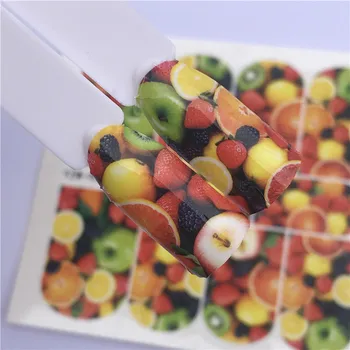 

1 Sheet Nail Art Stickers 3d Decals Decoration Apple/ Star / Cartoon / Fruit/Cat Adhesive Colorful Tip DIY Label Manicure