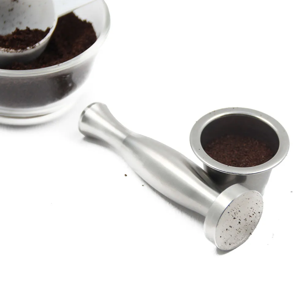 Нержавеющая сталь кофе трамбовщик Разливочный инструмент для Nespresso машина многоразового использования капсулы прессования кофе измельчает 1 шт