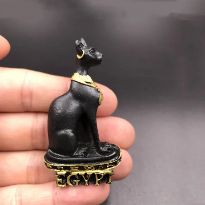 

1 Pc new cute Egypt black cat Fridge Magnet Travel Tourist Souvenirs Handmade 3d Resin Refrigerator Magnetic Stickers Home Decor