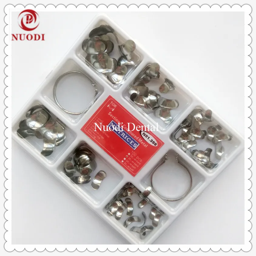

No.1398 Sectional Contoured Metal Matrices/Dental sectional matrix band kit/100pcs Teeth fixing sectional matrix bands