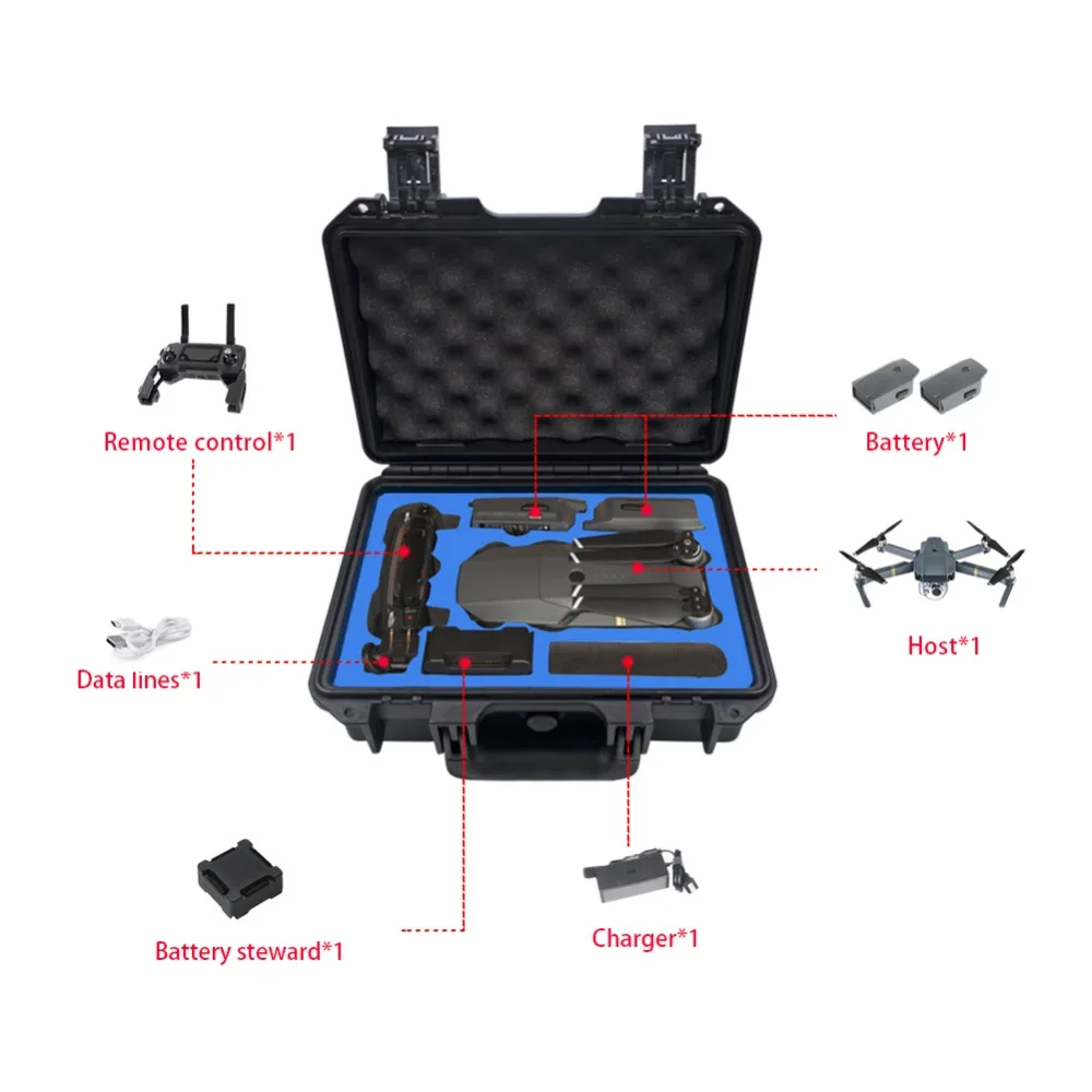 

DJI Mavic Pro Case Drone Hand Box mavic waterproof suitcase Bag Drone Toolbox PC Case Box ABS Material Black Suitcase